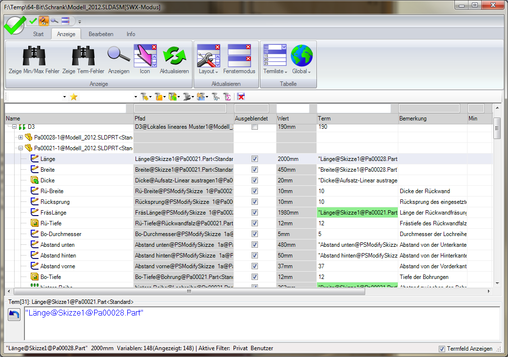 Variable management