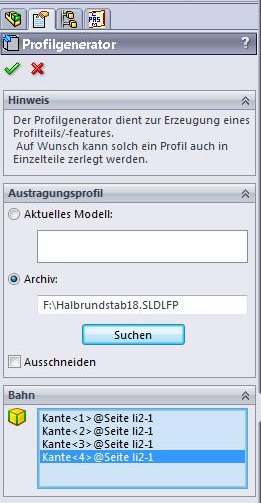 Profilgenerator-Dialog